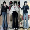 Quần jean Nữ ống loe MIAA cạp cao màu đen tôn dáng chất bò denim co giãn 4 chiều đầy đủ size  4.8  3,7k đánh giá